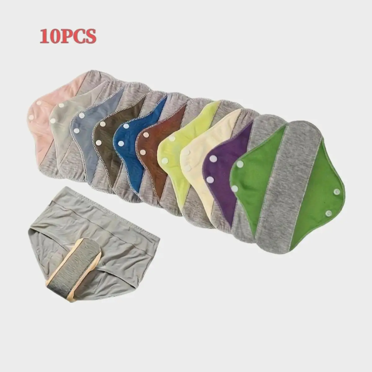 Reusable Leak-Proof Incontinence Pads Set (4/6/10 Pack), Washable Graphene-Blend Fabric Liners, Soft Water Absorbing Pads for Seniors, Eco-Friendly Daily Care for Home & Overnight Use, Water Absorbing Pad Nursing Pads Sanitary Pad