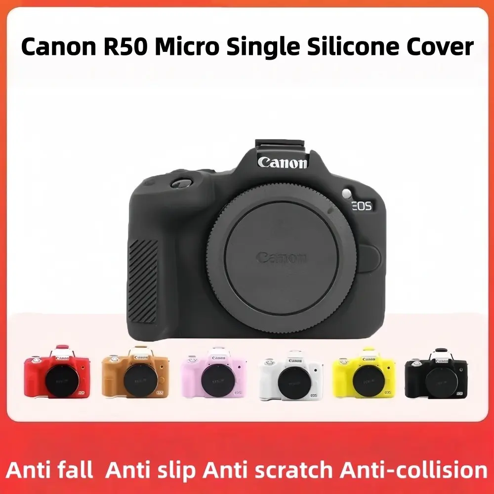 Suitable for Canon EOS R50 camera silicone case, R50 camera silicone case, photography safety protection protective cover soft shell bag