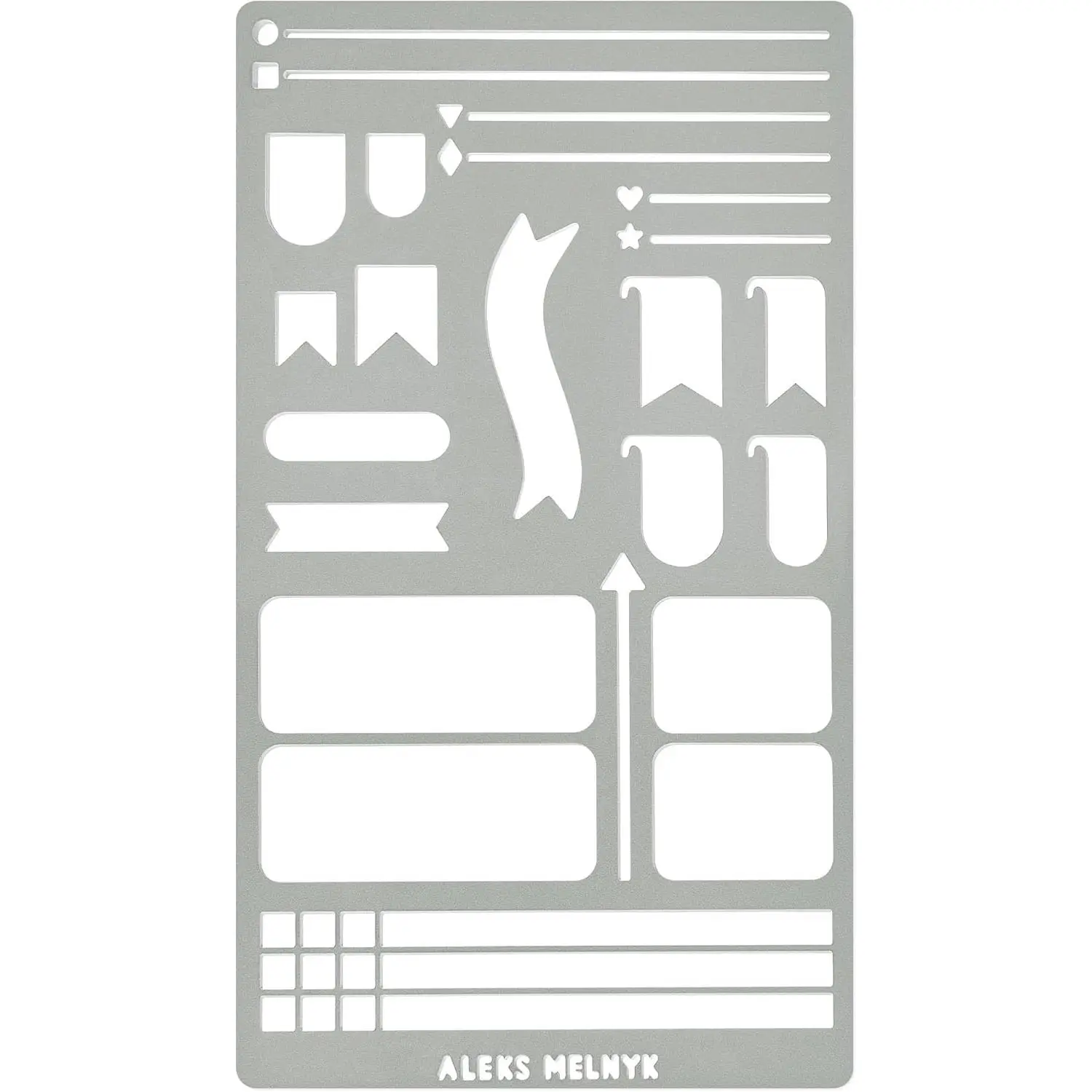 No.62 Stainless Steel Bullet Journal Stencil - Reusable 4x7 Inches 0.3mm Template for A5 Journal, Daily Planning, Scrapbooking
