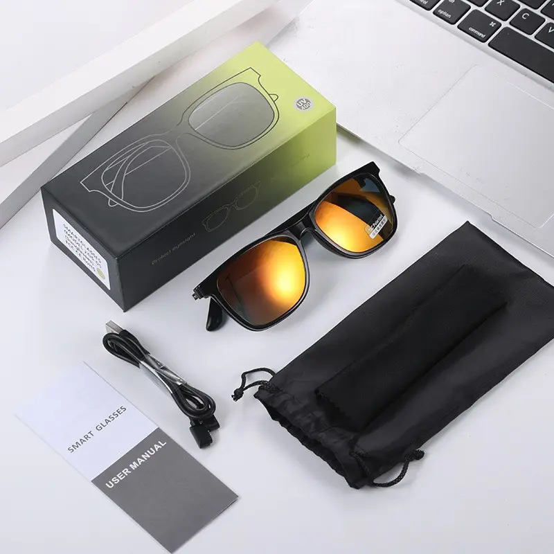Gs05 Smart Audio Glasses, Fashion Bluetooth-compatible Earphones Sunglasses, Multifunctional Smart Glasses, Dual Function, Music Playback, Voice Assistant, Multi-Scene Use, Father's Day Gift