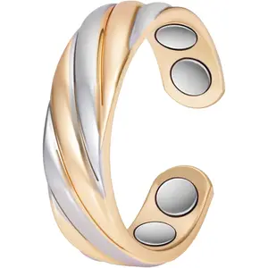 Copper Rings  Women, Pure Copper Adjustable Magnetic Ring (FUTI) New model
