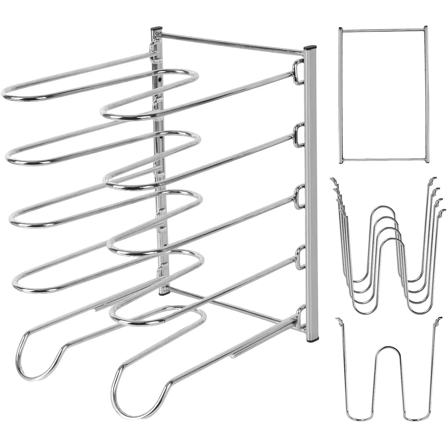 5 Tier Pizza Rack 10.43 x 8.52 x 13 Inches Stainless Steel | Pizza Pan Rack,5 Tier Pizza Riser Compact Design Easy Storage Holds Multiple Pans