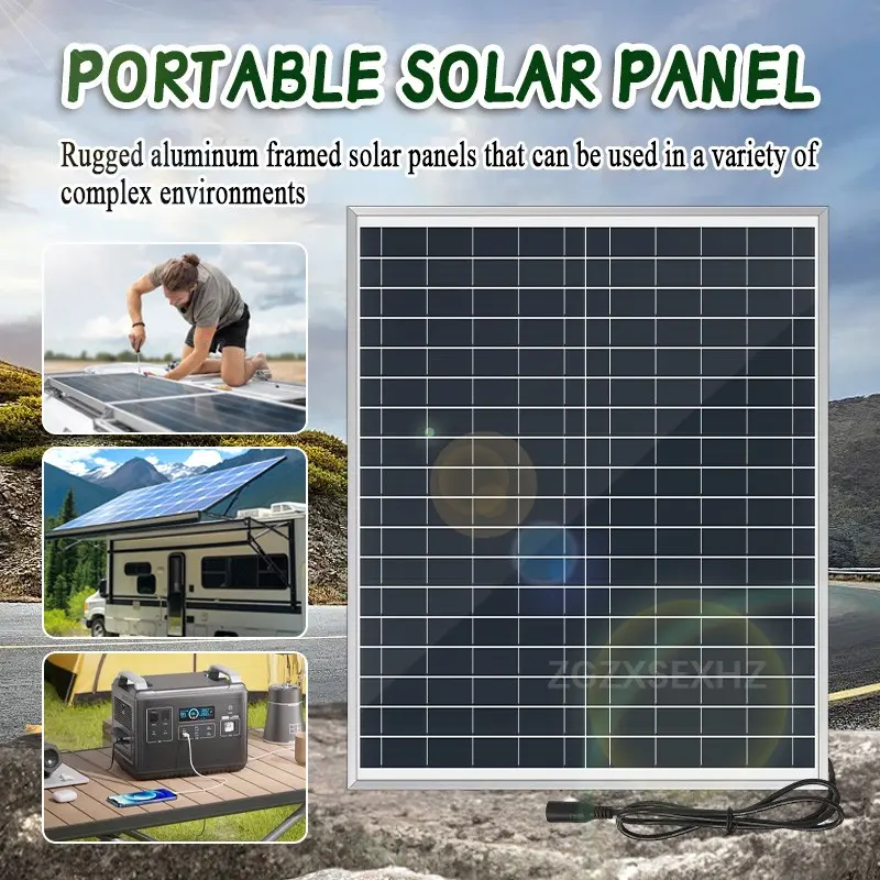 20W portable high efficiency solar panel, easy to carry, suitable for outdoor, camping, RV, rooftop, farm, emergency power supply, Solar Panels Portable