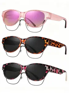 Siphew Polarized over Prescription Sunglasses, Unisex Driving Glasses, Fashion Large Square Frame, Uv400 Protection, Stylish Oversize Shades