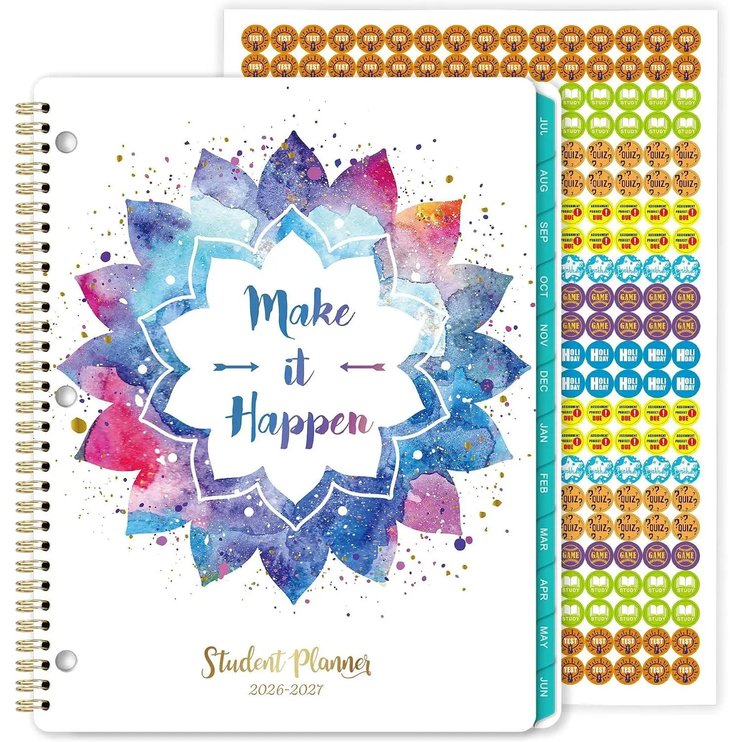 Student Planner 2026-2027 - School Planner 2026-2027, Weekly & Monthly Academic Plannerr, July 2026 - June 2027, 11'' x 8.5'', Student Planner for Middle/High School, Holidays, Tabs, Pocket, Stickers