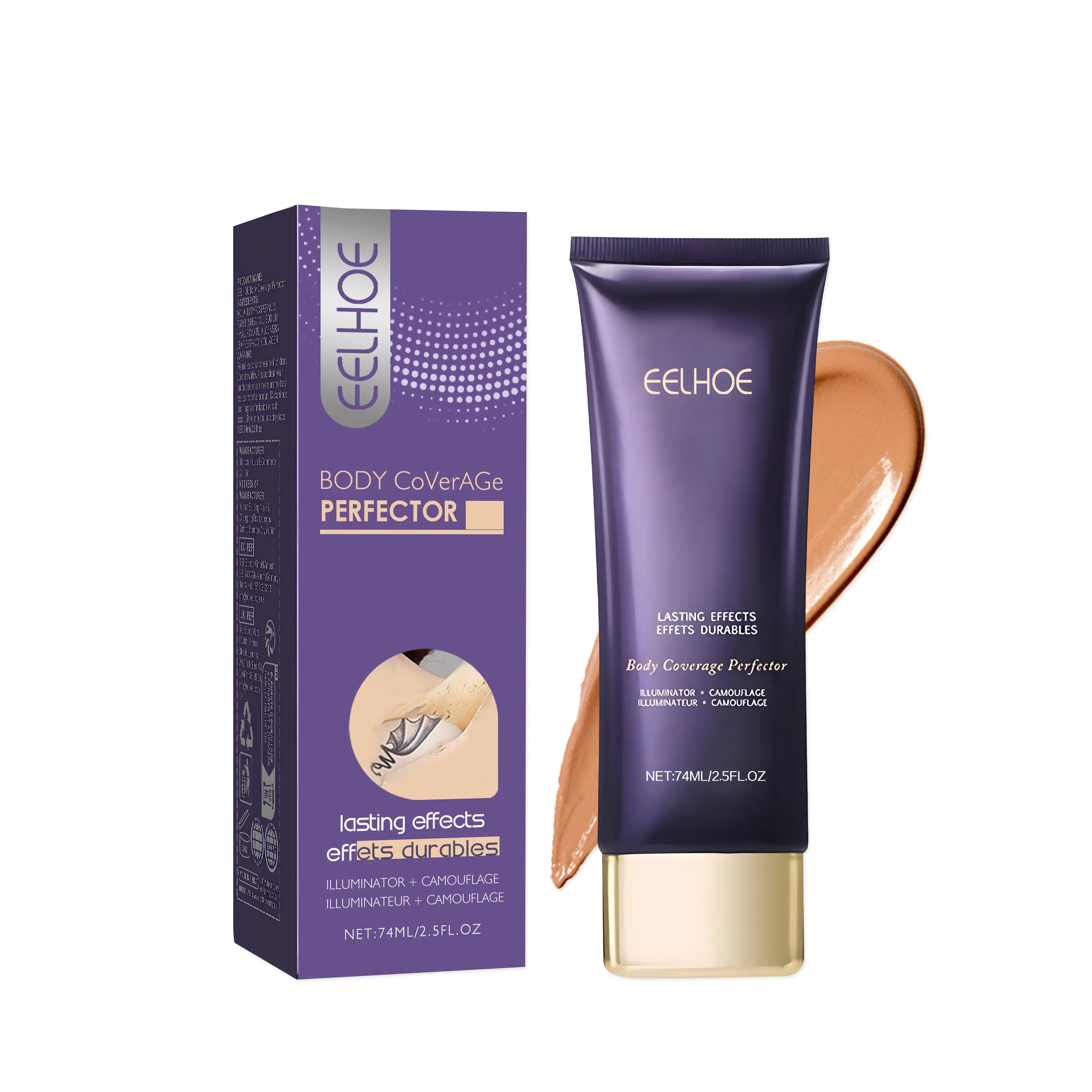 EELHOE Dark Skin Tone Concealer Cream - Hydrating Beauty Product with Hyaluronic Acid, 1,2-Hexanediol, for Uneven Skin Tone Correction, Blemish Coverage on Face & Body, Suitable for Different Occasions