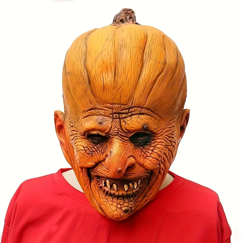 1pc Halloween Scary Pumpkin Latex Head Mask, Halloween Party Supplies, Cosplay & Performance Prop for Party & Masquerade
