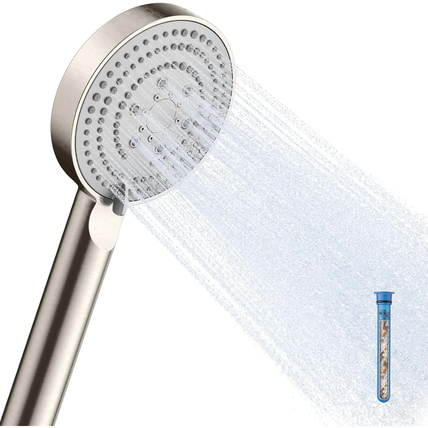 Handheld Shower  with Filter, 20 Stage Shower  with Filters for Hard Water, 4”  High  6-Mode Shower  to Remove Chlorine, Brushed Nickel