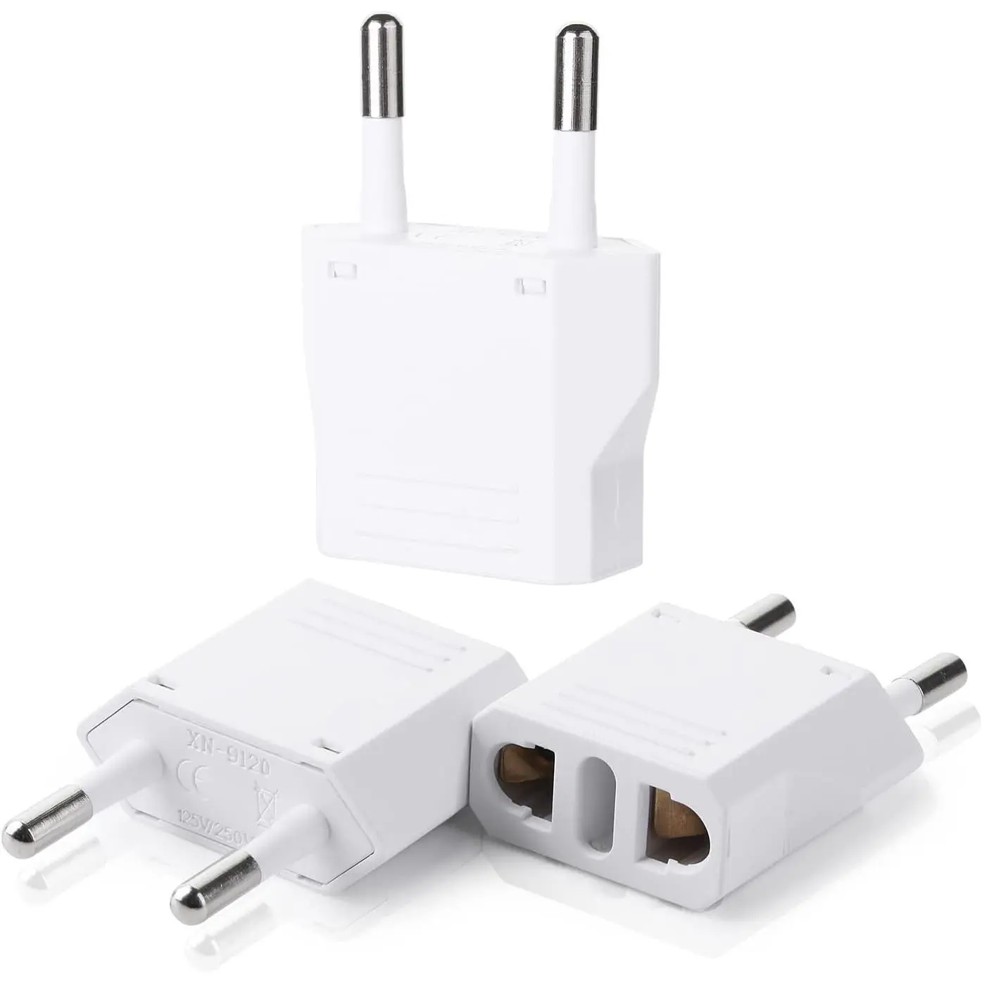 - European Travel Plug Adapter, 3 Pack,  to  Plug Adapter Type C, Outlet Converter,  to , , Spain, , France, EU