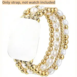 1PC Fashion Bead Chain Apple Watch Bands Wrist Strap, Smartwatch Strap, compatible with Apple Watch 38/40/41/42/44/45/46/49mm, suitable for Apple Watch Series Ultra/SE/10/9/8/7/6/5/4/3/2/1 (only strap and not including watch and case) Smart Watch Straps