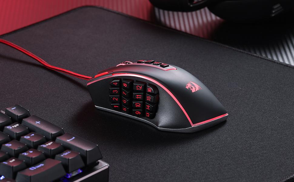 Redragon M990 MMO Gaming Mouse, 32000 DPI High Precision Wired RGB Gamer Mouse w/23 Programmable Buttons, 16 Side Macro Keys, Software Supports, Aluminum Base