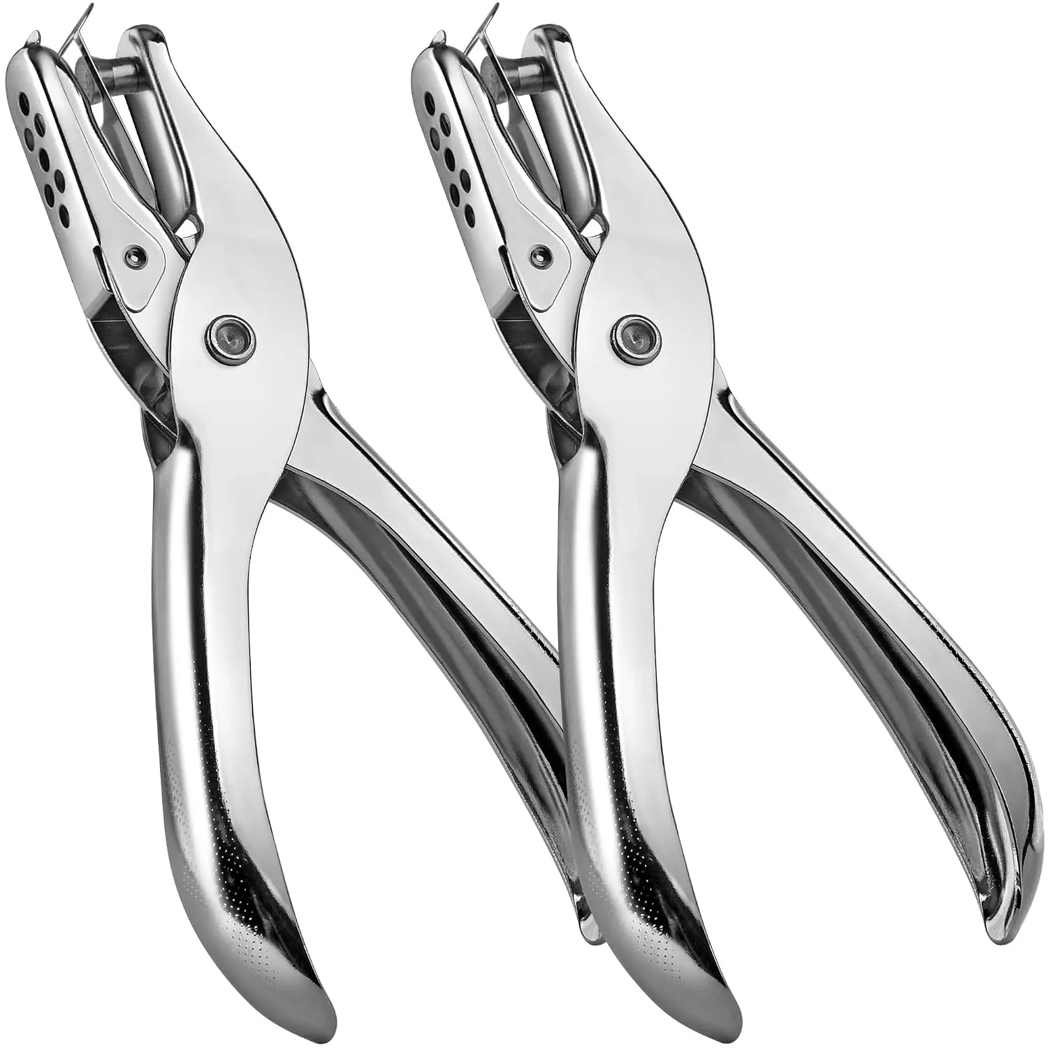 2-Pack Small Single-Hole Paper Puncher for Crafters, 1/4" Size Craft Punch, 8-Paper Sheets Capacity, Accurate Specialty Hand Tool for Gift Tags, Scrapbooks, Two Piece Sets, Accuracy