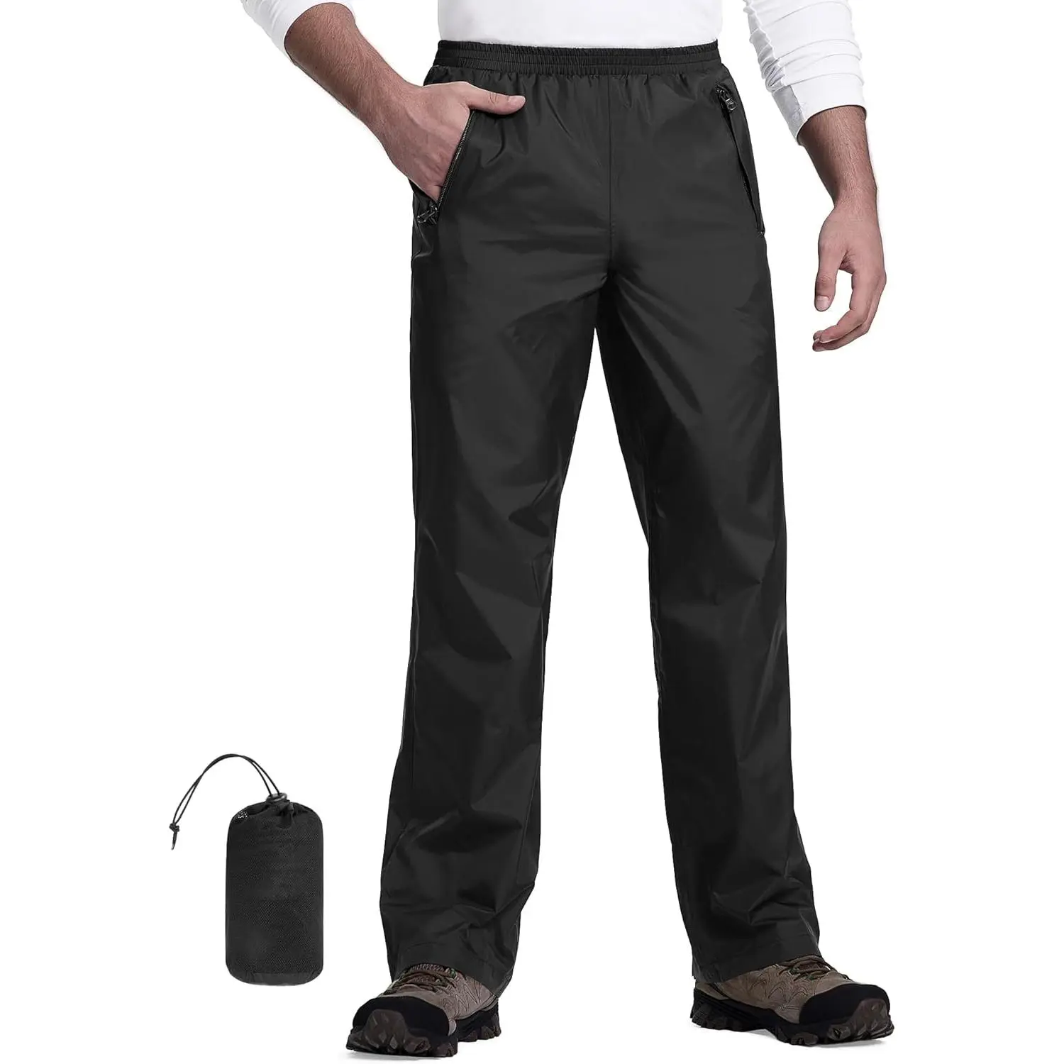 2026 Packable Rain Pants for Men Waterproof Hiking Pants Lightweight Rain Pants Outdoor Windproof Pant for Golf, Fishing