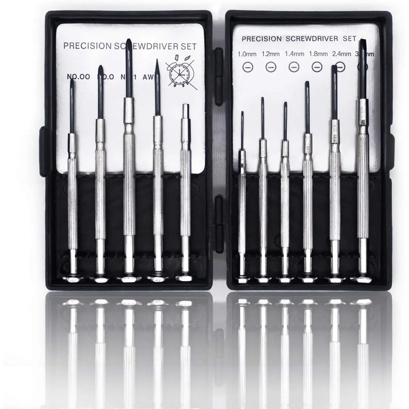 11-Count Mini Precision Screwdriver Set with Multi-Size Rust-Proof Tips & Rotary Handle, Small Hand Tool Set for Electronics, Watch Repair