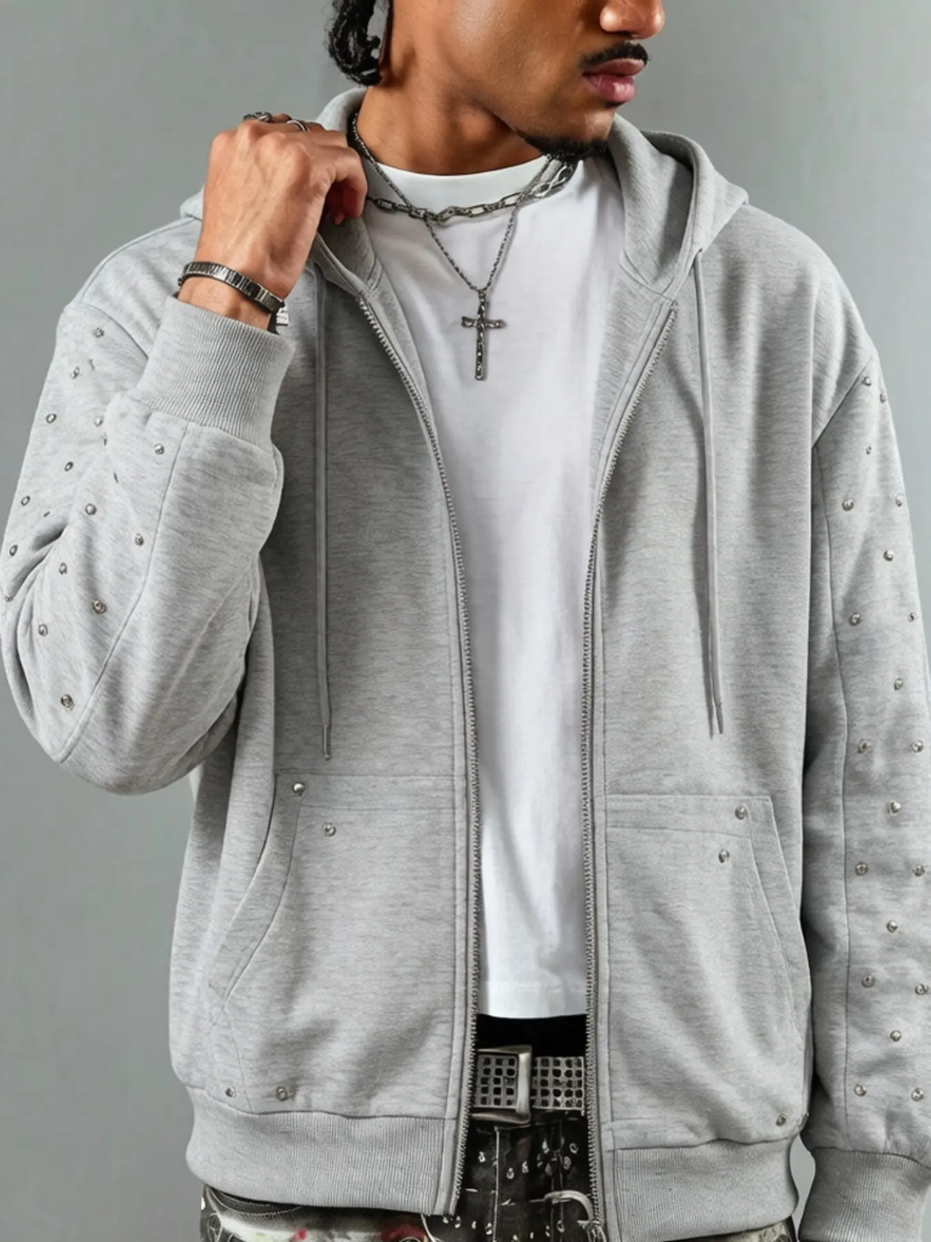 Leopard Print Lined Zipper Hoodie, Neutral Retro Striped Windbreaker, Y2K Streetwear Jacket, H-Type Fitted Sweatshirt, Fall & Winter Casual Wear
