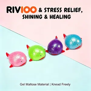 RIVIOO pectin maltose clownfish kneading music glitter powder, salamander decompression vent artifact decompression toy four colors randomly sent one