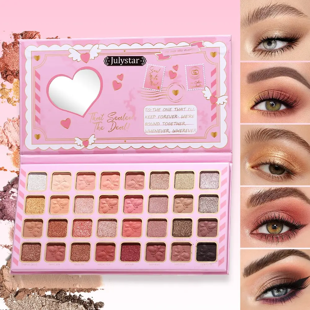 All-in-One 32 Shades Eyeshadow Palette, Matte Glitter Neutral Earth Pink Eyeshadow, Seamless Blending Rich Color Payoff, Portable Cosmetic Palette for Beginners and Makeup Lovers