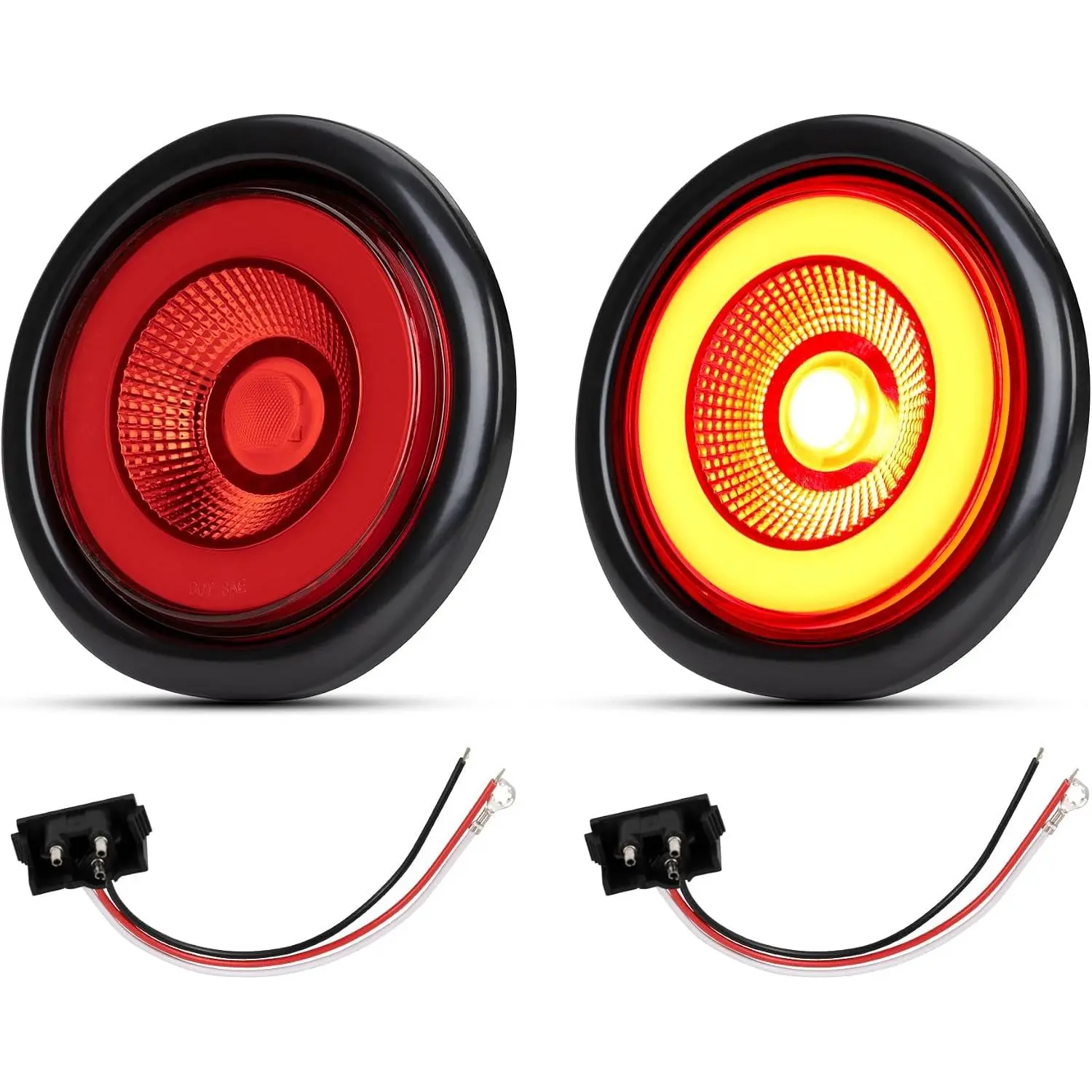 4" Round LED  Lights Stop Turn Tail with Halo Ring