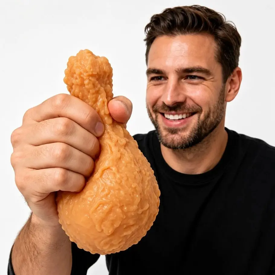 Realistic Fried Chicken Leg Stress Relief Toy, Soft Slow-Return Finger Toy, Kids & Adults, Party Gift, Classroom Prize, Birthday & Holiday Present