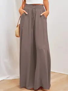 New Spring Summer Casual Drawstring Wide Leg Loose Fashion Versatile Long Pants for Women, Comfortable and Stylish Everyday Wear