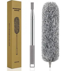 Extra-Long Dusters with Extension Pole 100-inch for Cleaning, Bendable Microfiber Head Washable Ceiling Fan Duster for High Ceilings, Furniture