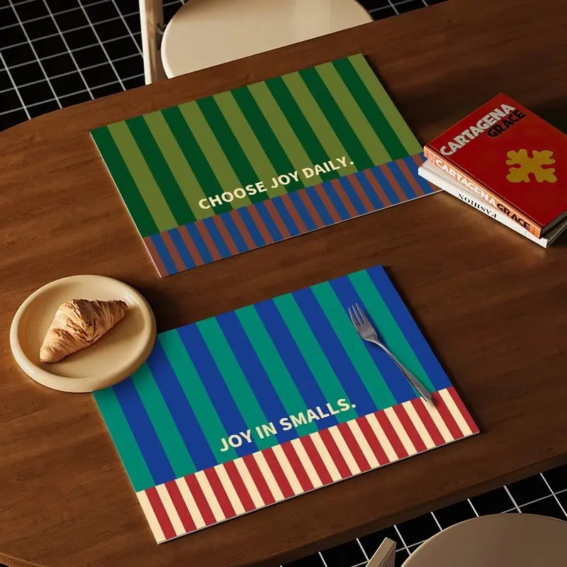 Used desktop placemats, waterproof leather table mats, oil-resistant, washable, small pieces, high-temperature resistant, heat-insulating mats, high-end western-style placemats