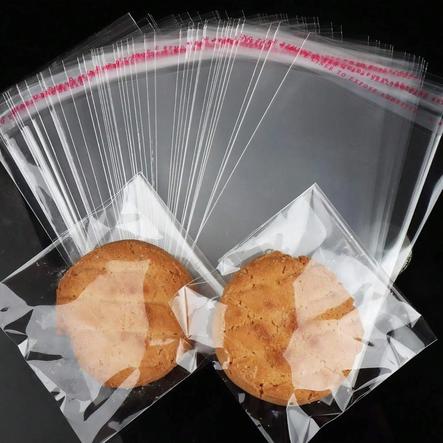 200pcs Transparent Self-Sealing Cello Bags, 4x6 Inch Reusable Plastic Biscuit Packaging Bags, Individual Packaging, Ideal for Cookies & Snacks Storage