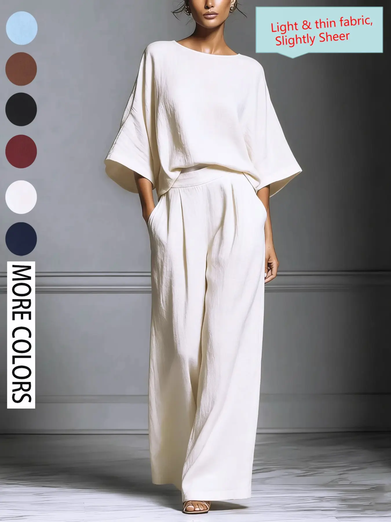 Women's 2026 Summer Bell-Sleeve Loose Clothing Set, Elegant Casual Trendy Outfit for Daily Wear