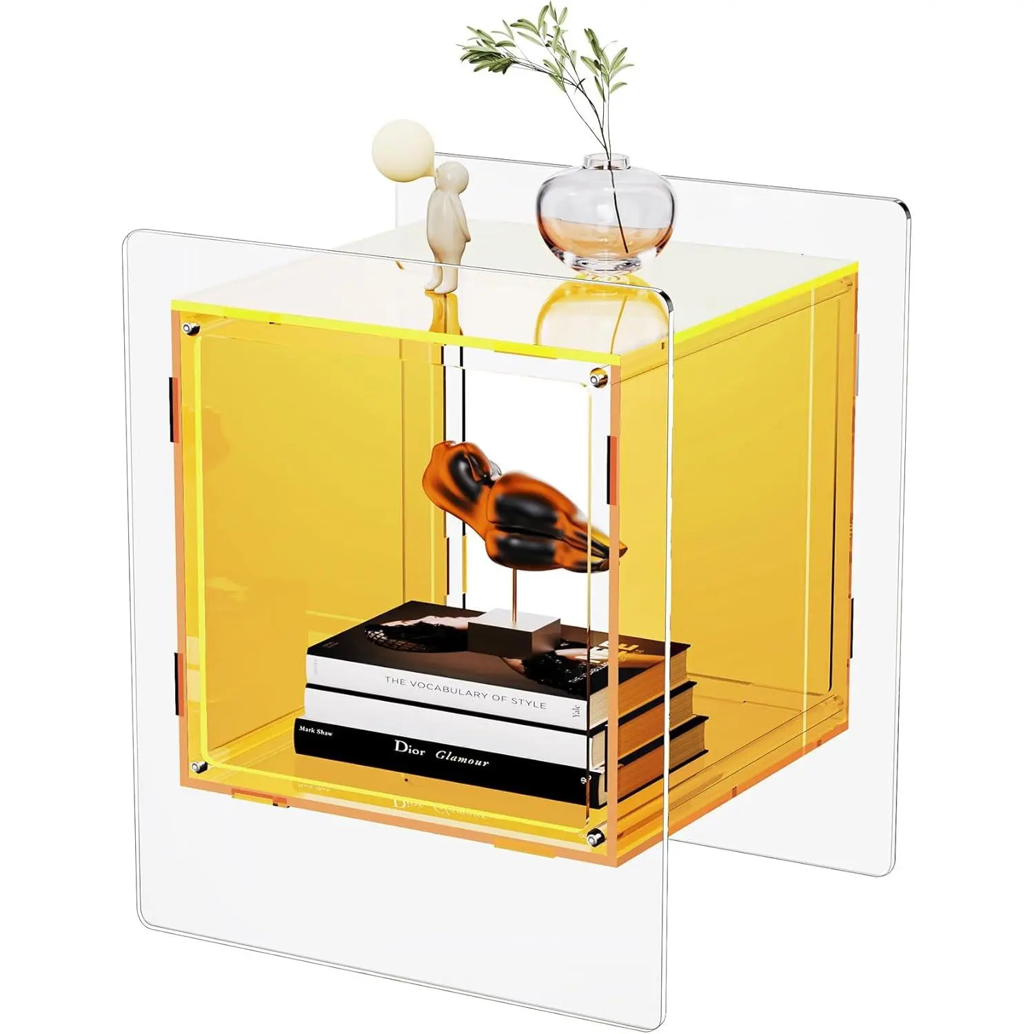 【SummerFinds】Solaround Vibrant Acrylic Bedside Table with Open Shelf| Colorful Nightstand & Clear Side Table| Aesthetic Bedroom Decor for Small Spaces homedecor