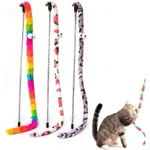 3 count  Wands, Soft Plush Srtip Kitten Wands Interactive Kitten Toys Cute Teaser Wands for Indoor Cats