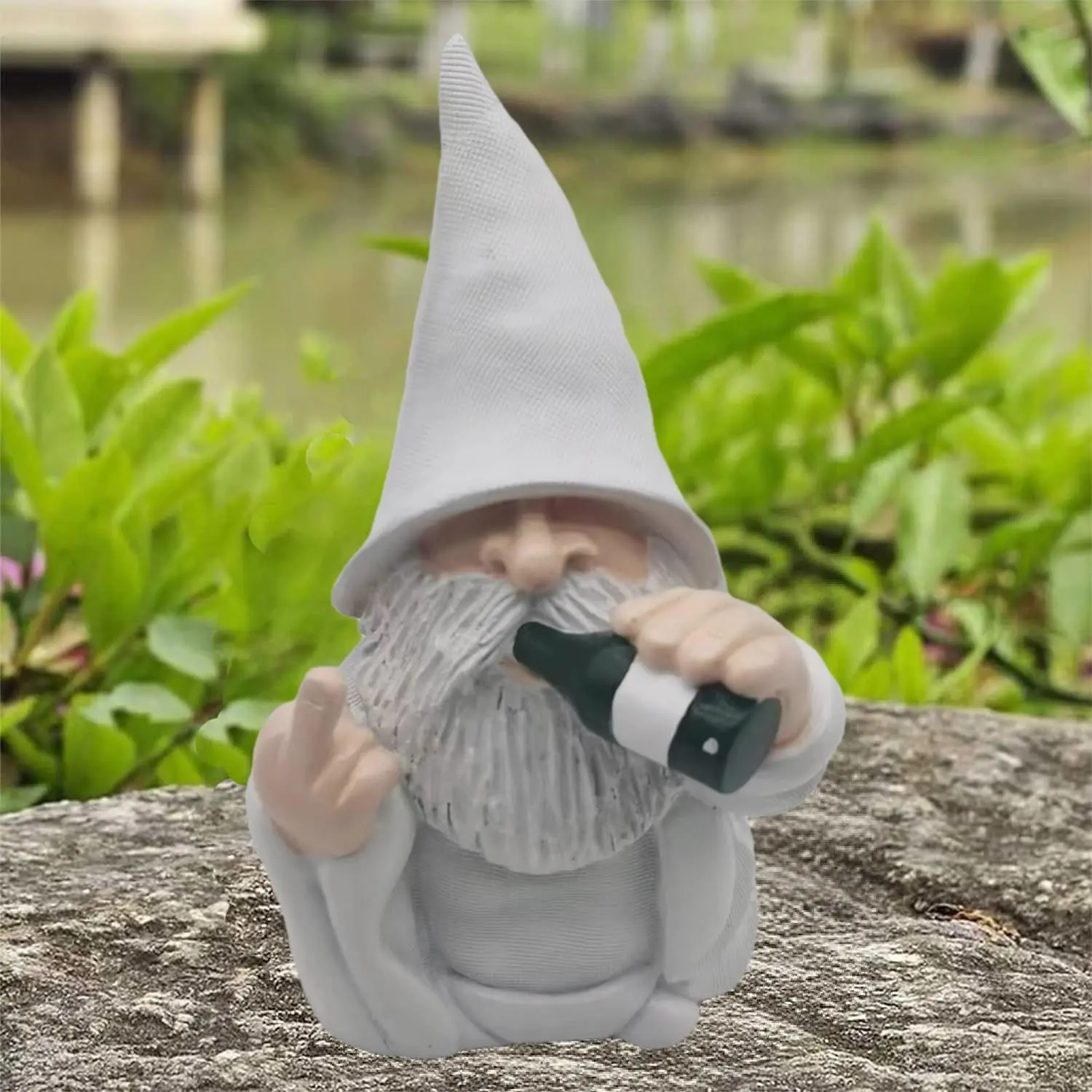 Drinking Gnome Statue, Funny Outdoor Garden Yard Lawn Sculpture Decoration Home Decor Naughty Gifts, 6.3 Inch Tall