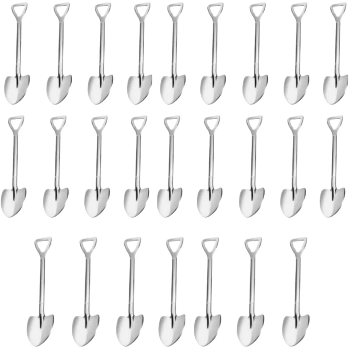 25 Pack Shovel Shape Demitasse Espresso Spoons, Stainless Steel Coffee Ice Cream Dessert Spoons for  and Party