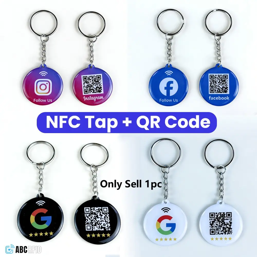 Follow us on Instagram, Facebook , TiKTok QR code+NFC Tap, get more follower, Dynamic QR code, link can be changed anytime Review Us On Google Review Business Keychain, NFC Tap & Dynamic QR Code, Easy Setup with Review Link Management, No APP Required