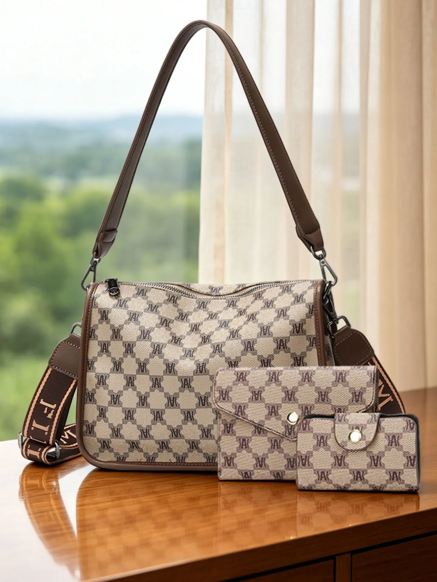 Buy a large bag and get a small bag as a gift, a set of three pieces, Printed canvas shoulder, crossbody, Adjustable shoulder bags for women, Casual, versatile large-capacity women's bags, perfect for shopping, dates and work