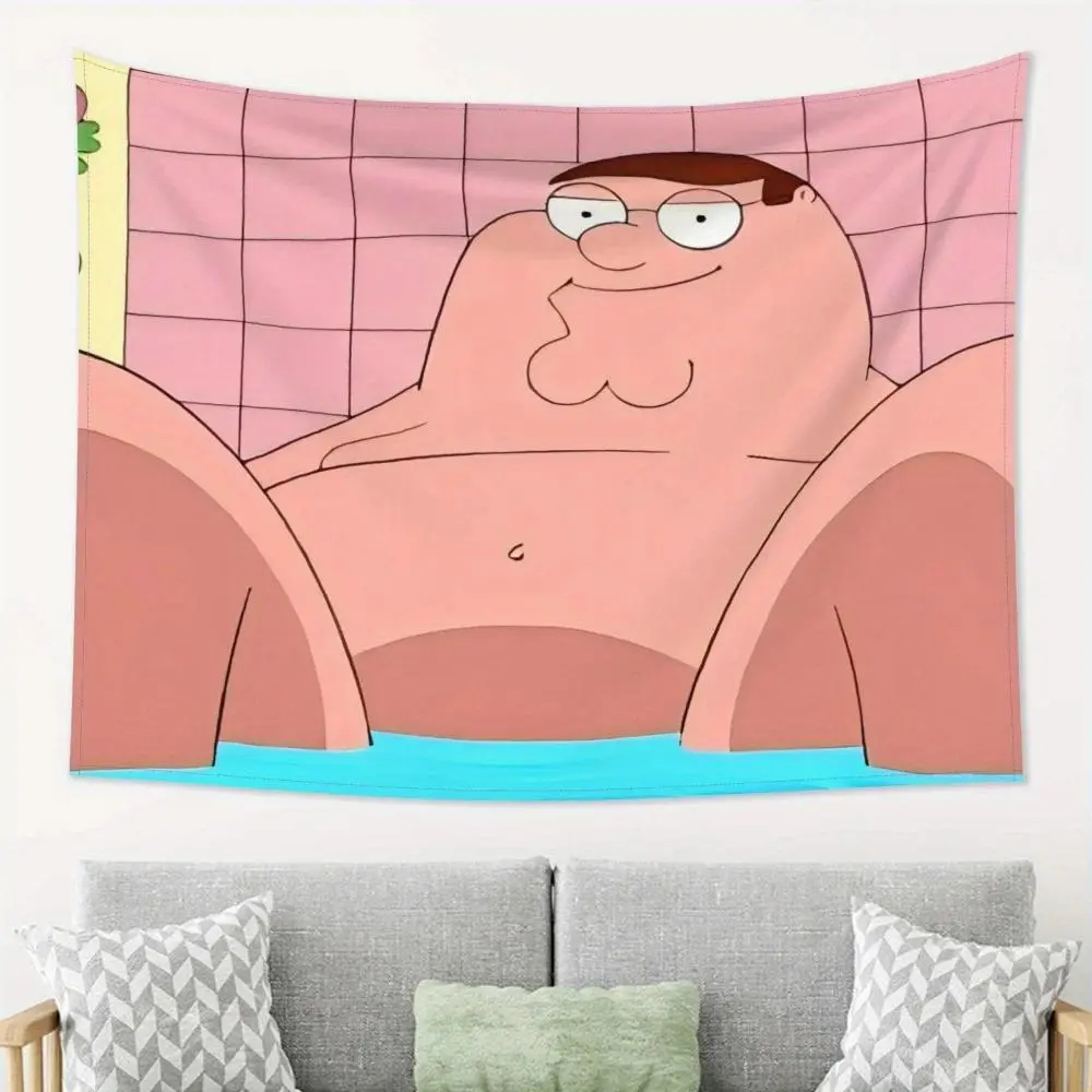 Funny Peter Griffin Character Tapestry Wall Hanging, Family Guy Meme Flag Banner, College Frat Dorm Room Decor, Teen Boys Bedroom Office Art Poster