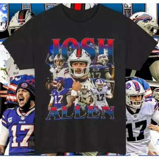 Josh Allen T-Shirt Vintage Buffalo Football |   Unisex Game Day Apparel Gift for Football Fans Graphic Tee