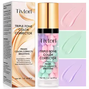 40g Tri-Color Primer: Moisturizes and brightens the face. With a smooth texture that glides on easily, it applies evenly to brighten the complexion and provides sun protection, creating a natural-looking base for your makeup.