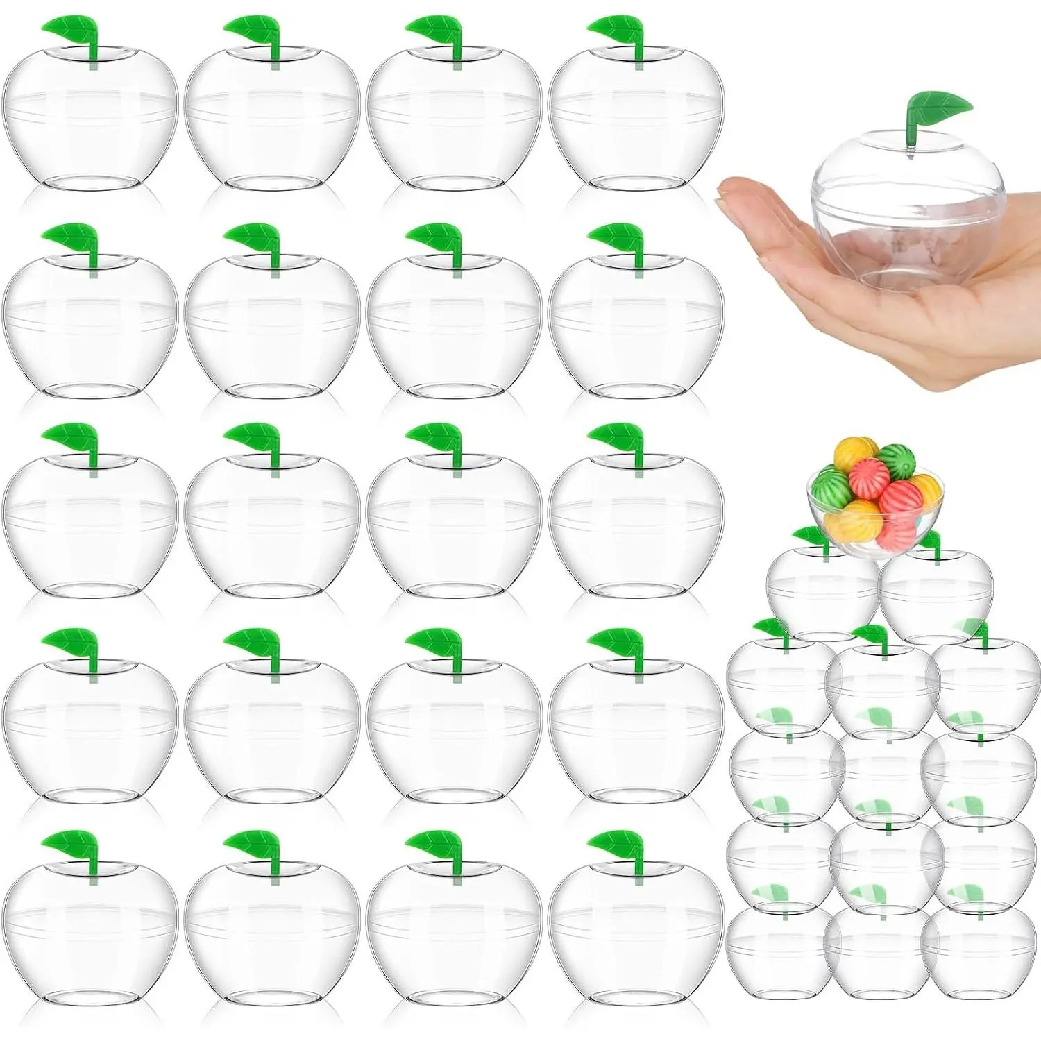 60 Pcs Back to School Plastic Apple Container Candy Boxes Clear Insulated with Lid Straw for Women Men, Faith Gifts for School Office Daily Use, Religious Scripture Affirmation