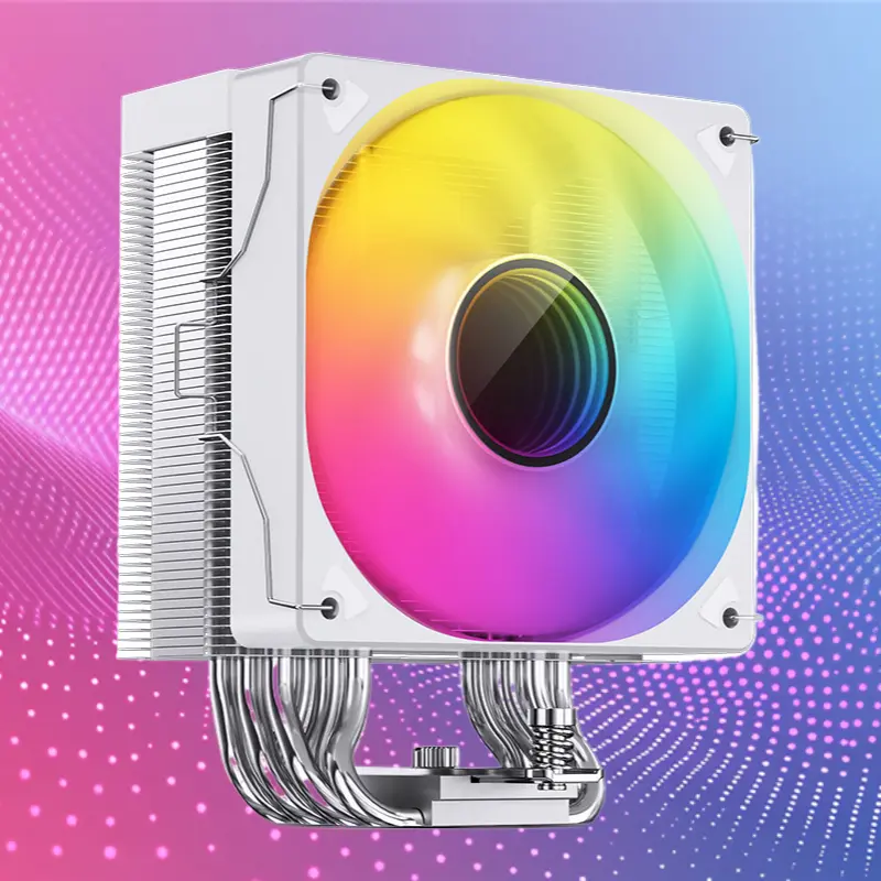 6 Heat Pipe White CPU Air Cooler Desktop Processor Cooling Fan Compatible With 1700 AMD Socket Efficient Heatsink For Assembled Computer Host