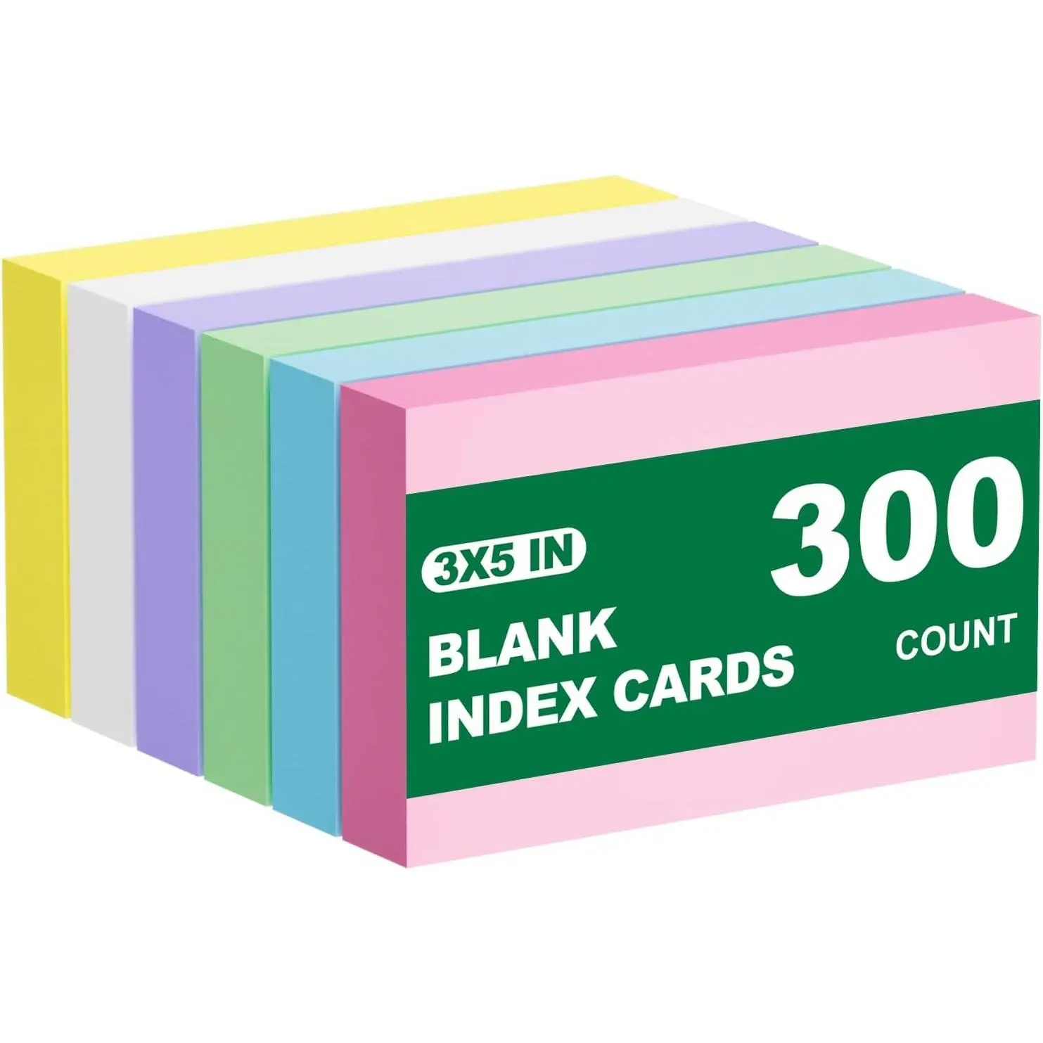 300 Count 3x5 Blank Unlined Index Cards Bulk Neon Colorful Flashcards for Studying 6 Pack of 50 Small Cute Blank Note Cards