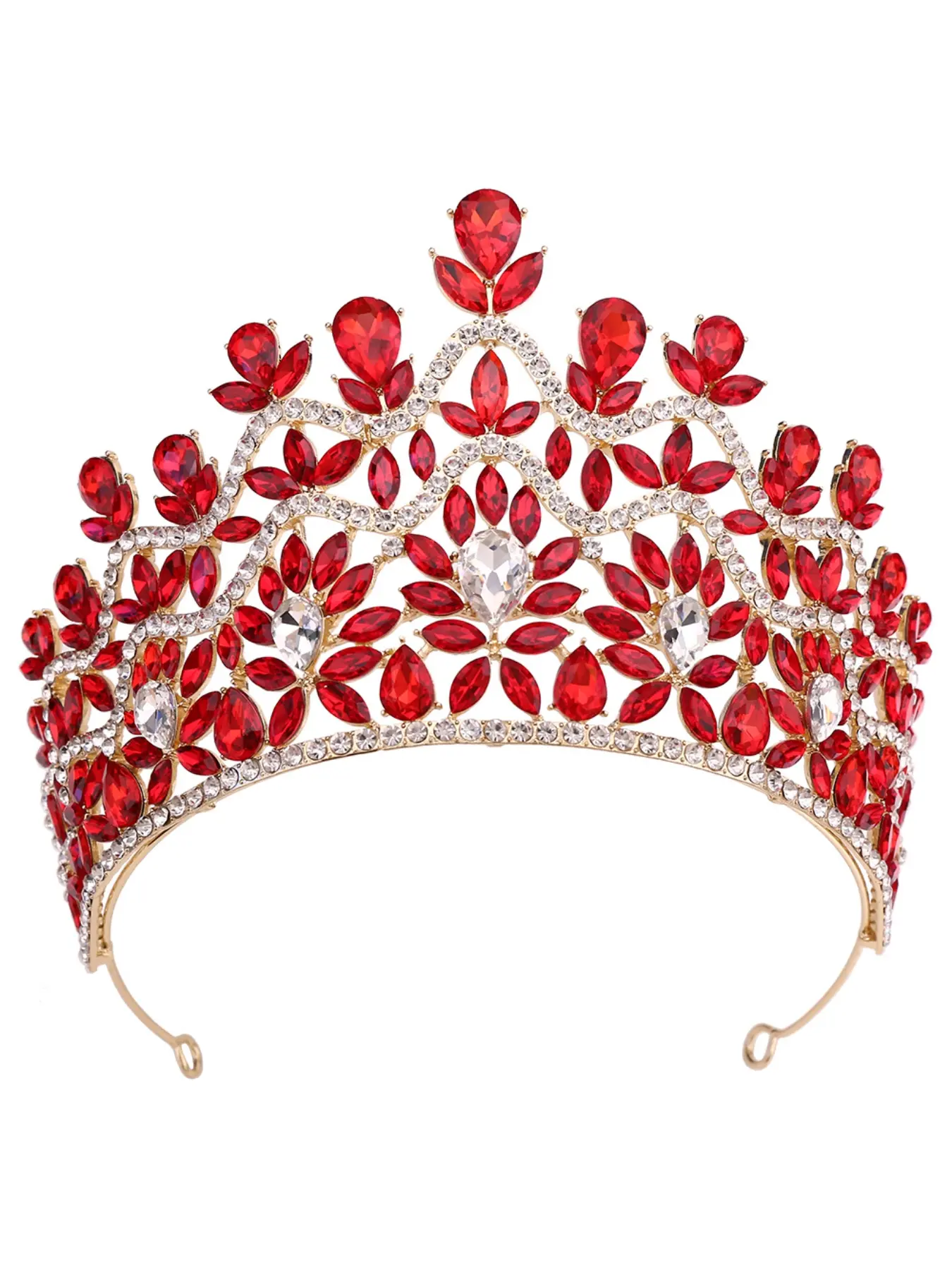 Forest-inspired Luxury Crystal Large Tiara, European and American Elegant Bridal Headpiece Vintage Baroque Style Dress Crown
