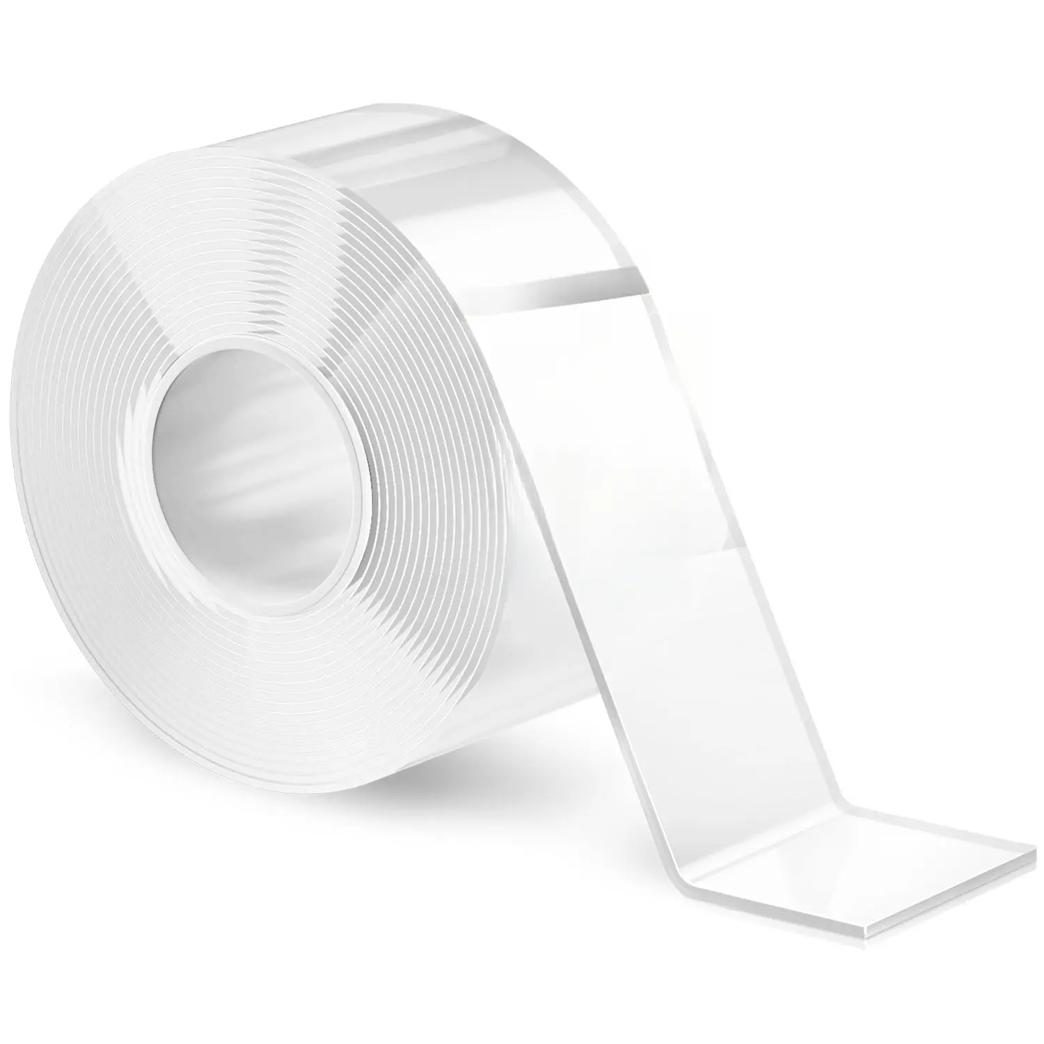 Heavy-Duty Nano Double-Sided Acrylic Gel Tape - Clear, Removable Wall Sticky Adhesive Strips for Smooth Walls, Reusable Thick Grip for Hanging Pictures, Posters