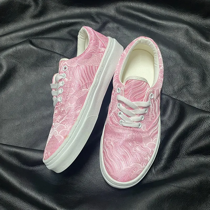 In Stock Sakura Pink Low Top Couple Shoes Size 40-47 Unisex Canvas Sneakers Versatile Sports Fashion Casual Footwear