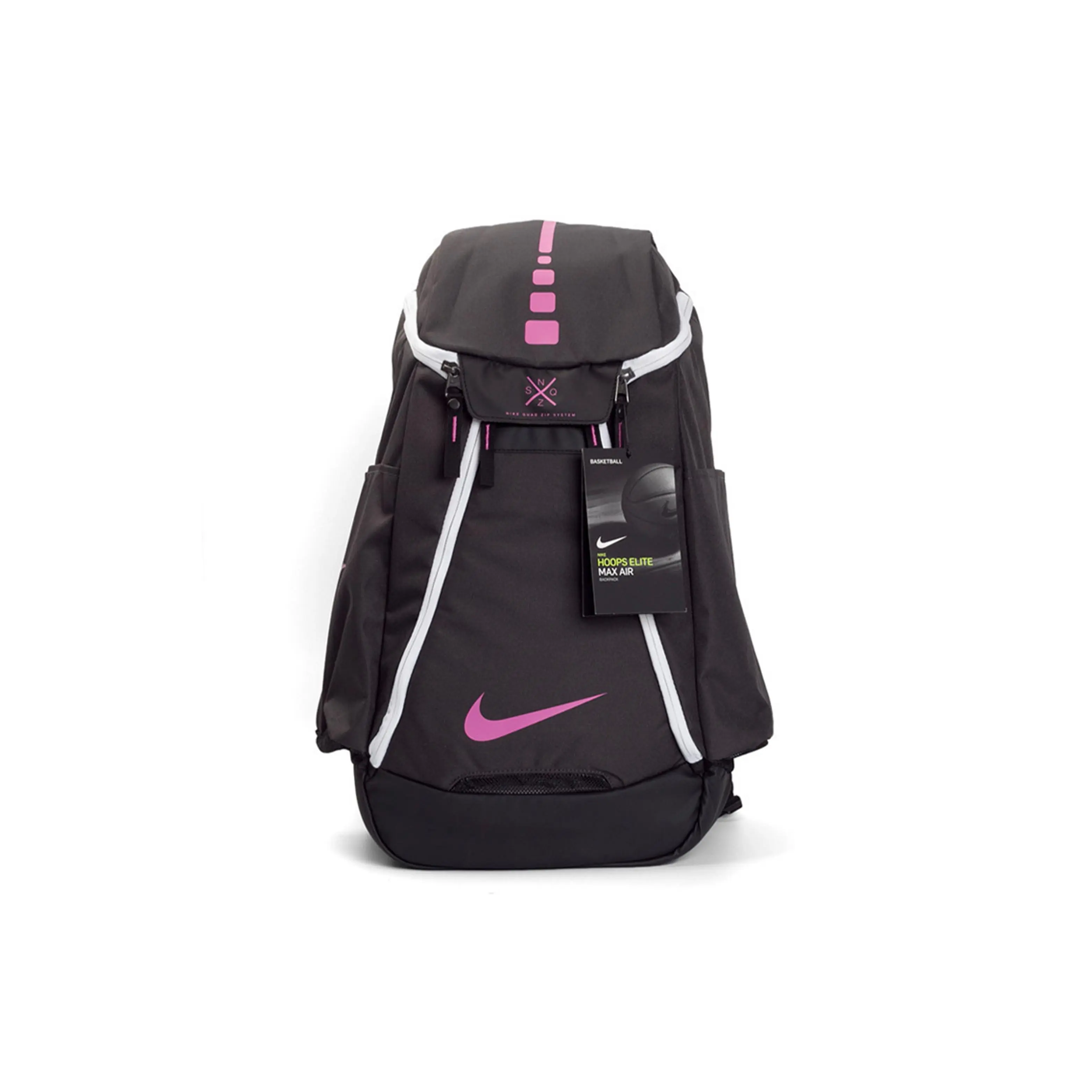 Nike Hoops Elite High-Capacity Air Cushion Backpack for Men and Women – Polyester Basketball Bag in Black and Pink
