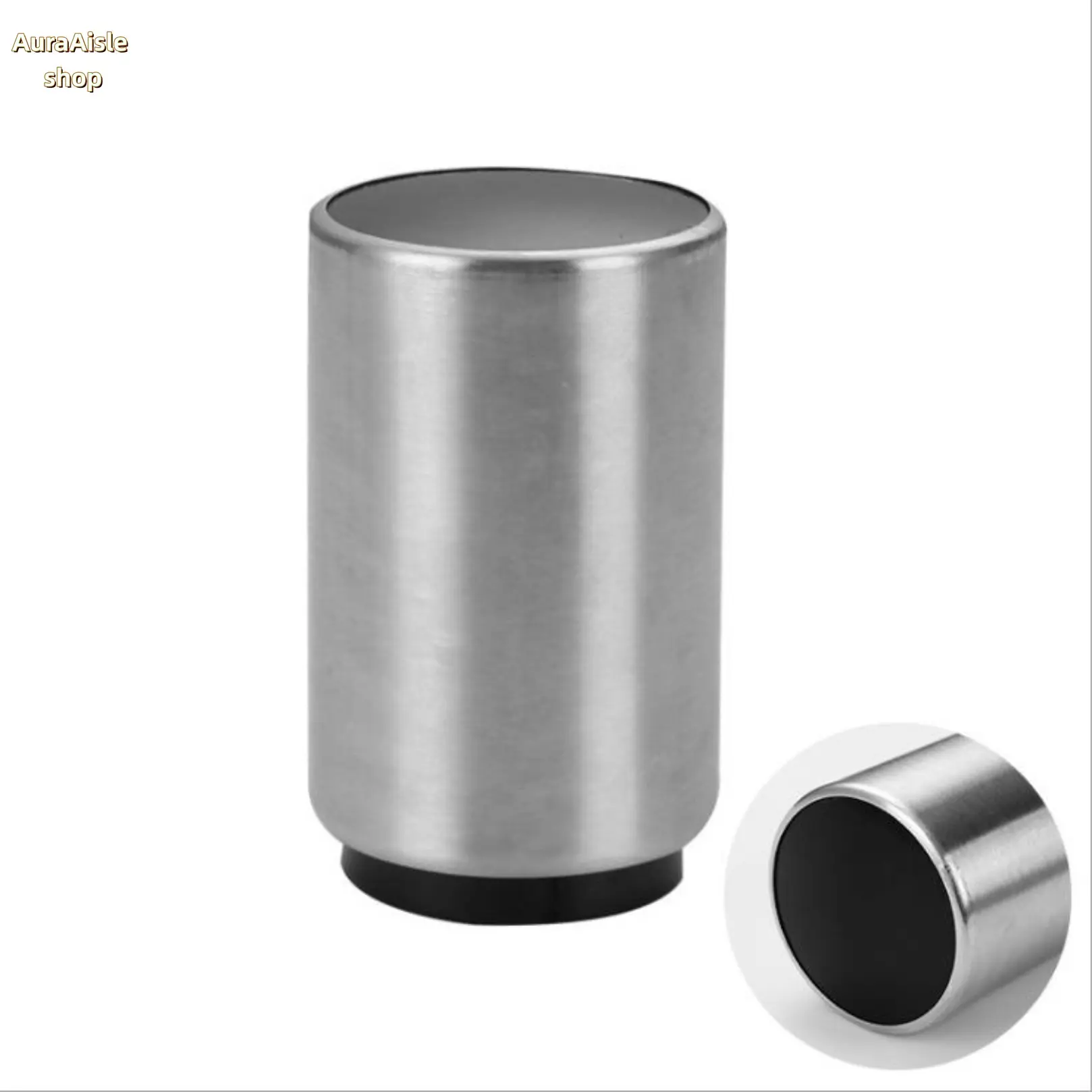 Premium Stainless Steel Silver Magnetic Push-Down Bottle Opener - 2-Piece Automatic Cap Remover with Detachable Cap Storage, Soccer-Themed Stickers, Compact Kitchen Tool, Happy Birthday Gift, All Seasons Hiking Essential