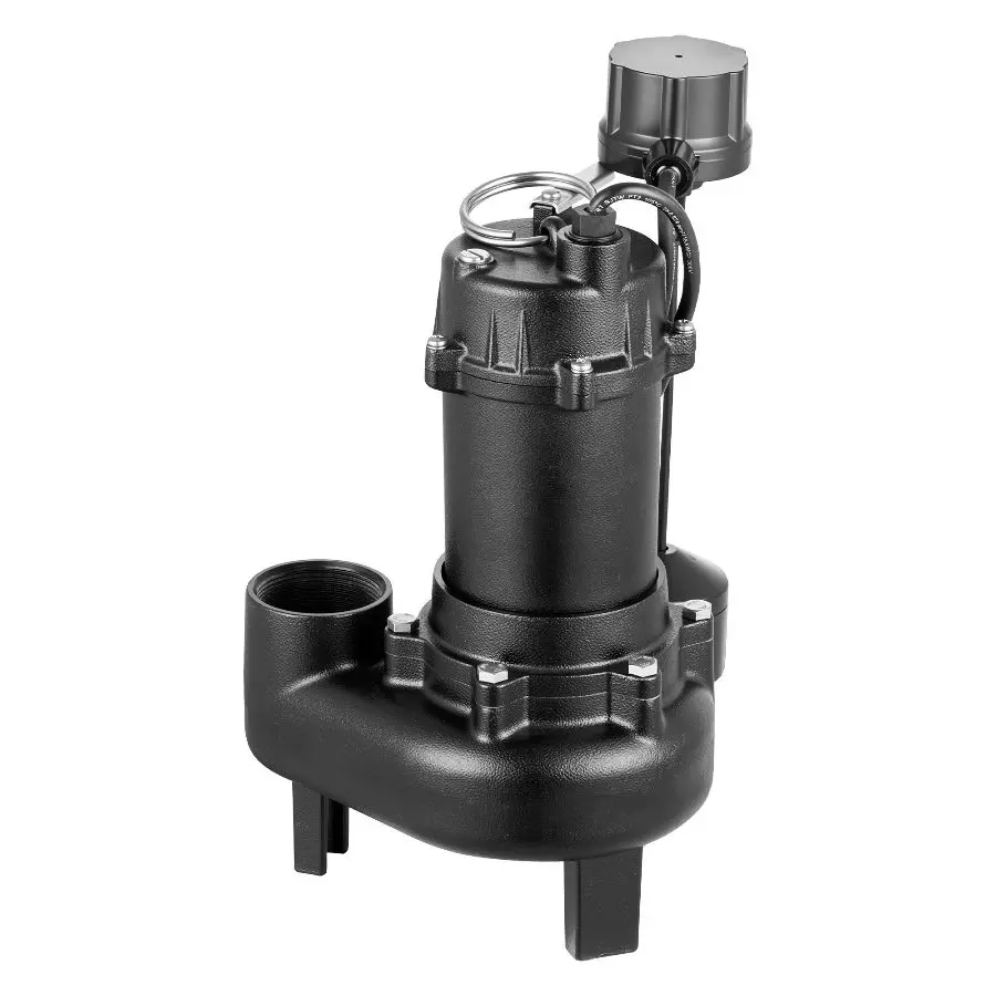 VEVOR Sewage Pump System, 1/2 HP, 4800 GPH Cast Iron Sewage Pump with Basin Kit, 120 Volt Automatic Outdoor Water/Seepage Collection and Removal System with Vertical Float Switch, 2 Discharge, Black