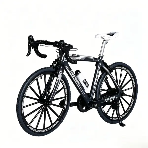 Die-Cast Zinc Alloy Classic High-Strength Mini Road Bike Model, 1:8 Scale Compact Mini Size, Movable Pedals & Brake Parts, ABS Plastic Realistic Toy for Cycling Hobbyists, Desk Decor & Party Favors