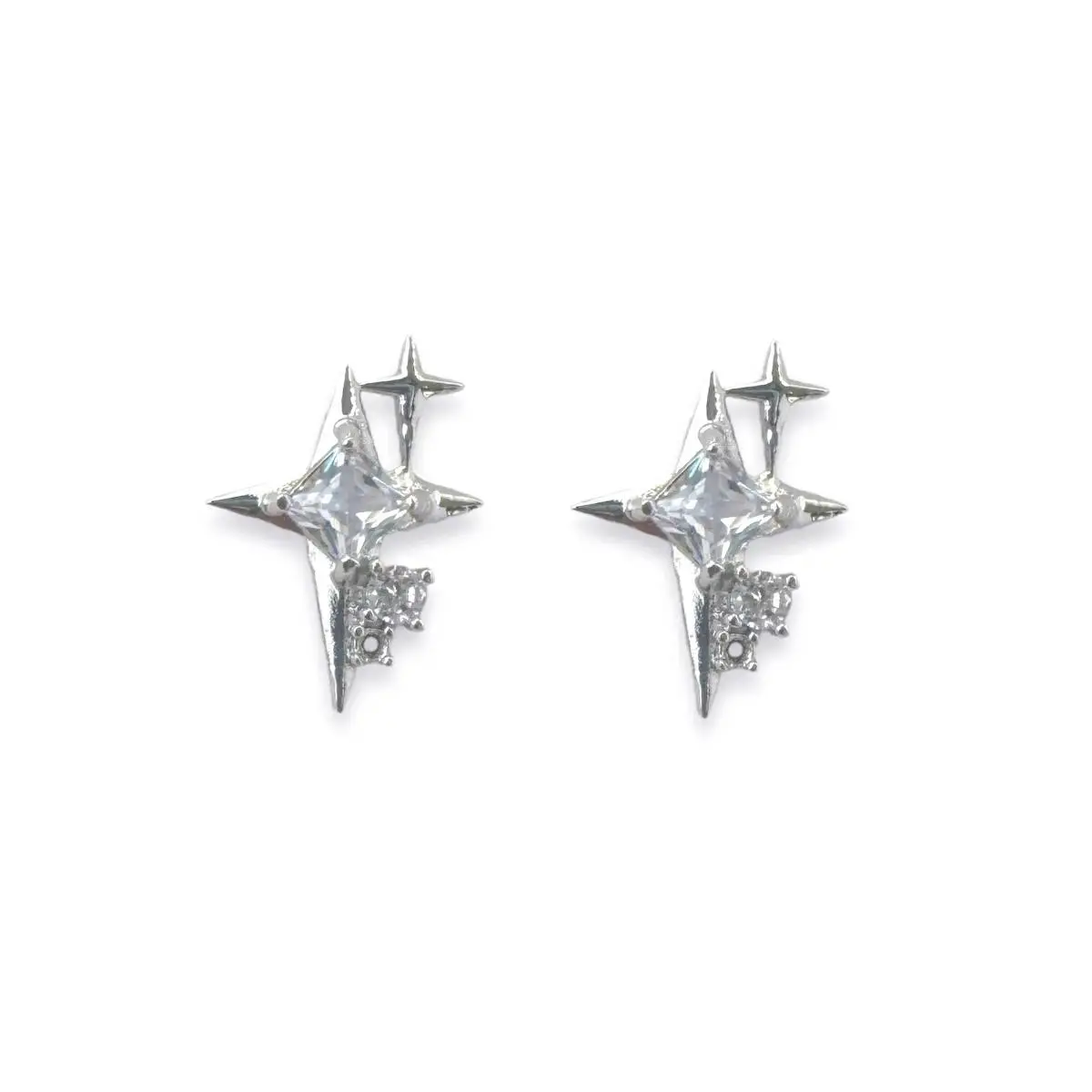 Punk Style Star Stud Earrings, Unisex Casual Cubic Zirconia Hip Hop Streetwear Jewelry for Men & Women, Earrings Studs, Punk Style Earrings