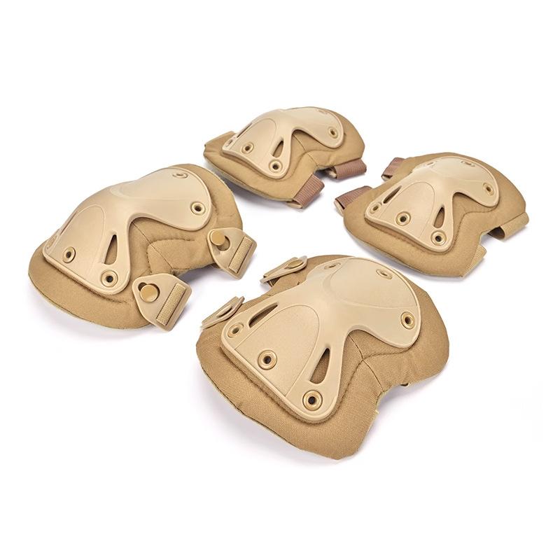 Tactical Knee and Elbow Pad Set, Outdoor Men's Military Style, Kneeling and Crawling Training Equipment, Riding Protective Gear, Four-piece Set