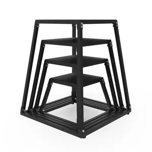 Steel Plyometric Jumping Box for Exercise, Metal Plyo Box with Anti-Slip Surface for Home Gym Training and Step Ups